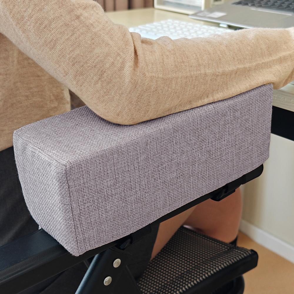 1pc Cotton Linen Foam Elbow Pillow Chair Armrest Pads, Ergonomic Design Seat, Memory Foam Bed Arm Bracket Sleeve