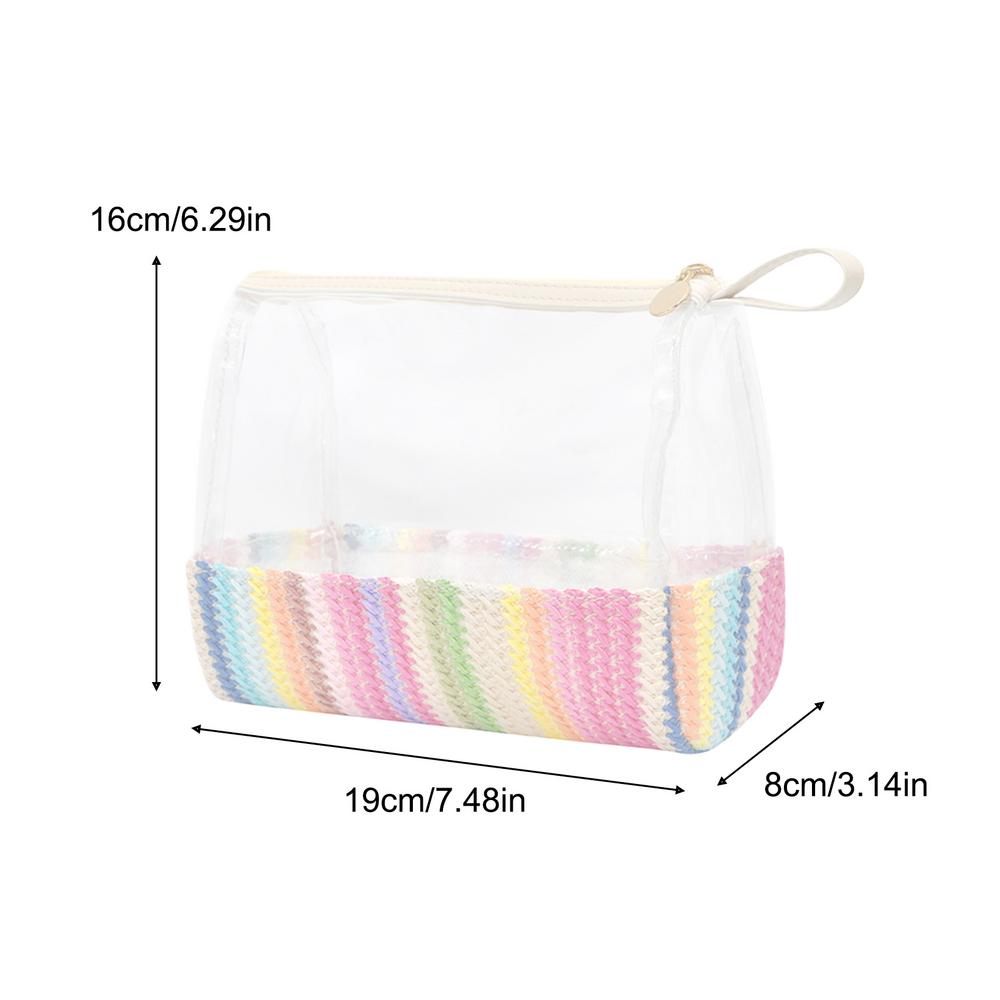 

Boho Straw Makeup Bag Zipper Bag Makeup Cosmetic Pouch Waterproof Makeup Cosmetic Toiletry Organizer Bag For Washing Products