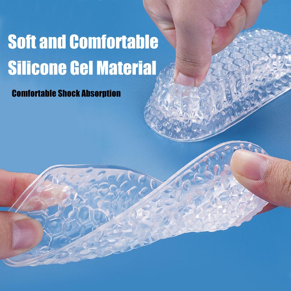 Silicone Heightening Insoles for Shoes Men Arch Support Pad Increase Height Gel Shoe Insoles Women Invisible Heel Lift Inserts