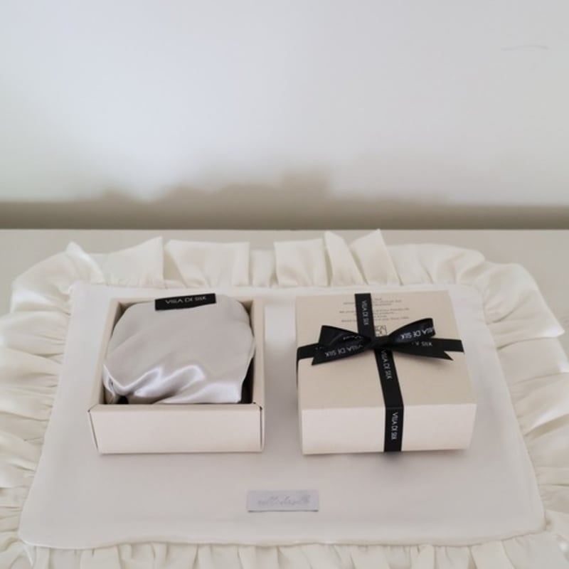 VILLA DE SILK silk square scrunchie (3colors)