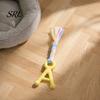 Letter Shape Pet Toy A-Letter Dog Chew with Braided Rope, Tug of War Boredom Puppy Teeth Cleaning Toy, for Small Medium Breed Dogs