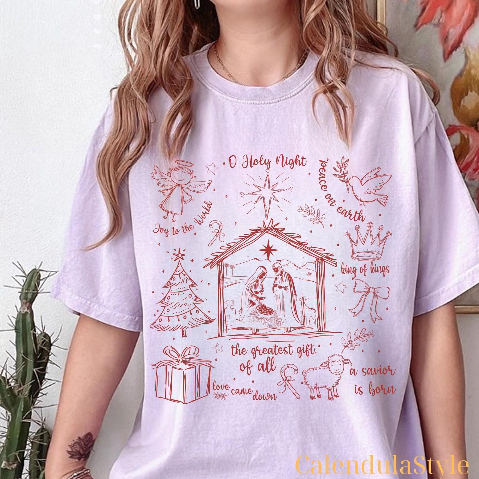 The Greatest Gift of All Shirt, Religious Holiday Top, Jesus Nativity Gift, Christian Christmas Tee, Christian Nativity Scene, Xmas Holiday S