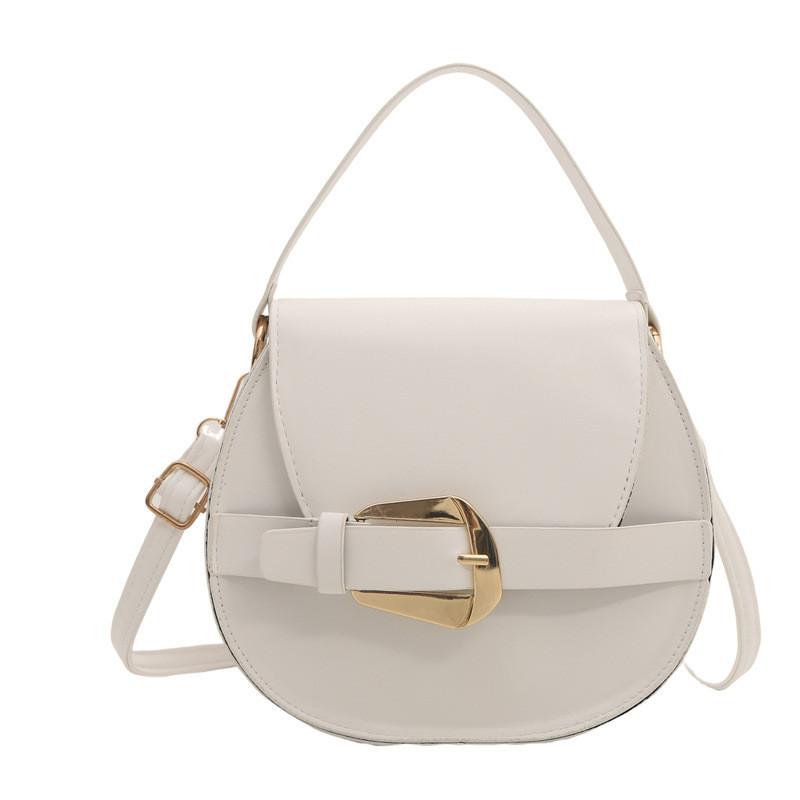 Fashionable Pu Leather Handbag 2024 Summer Round Shoulder Bag Trendy Design