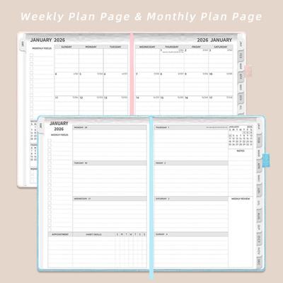 Yousheng 2026 Academic Planner A5 Daily Notebook for Scheduling Journaling Goal Tracking 144 Pages Professional Task List Planner