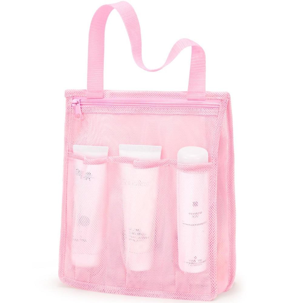 

Large Capacity Shower Tote Bag Quick-Dry Hanging Toiletry Organizer Portable Shower Bag розовый