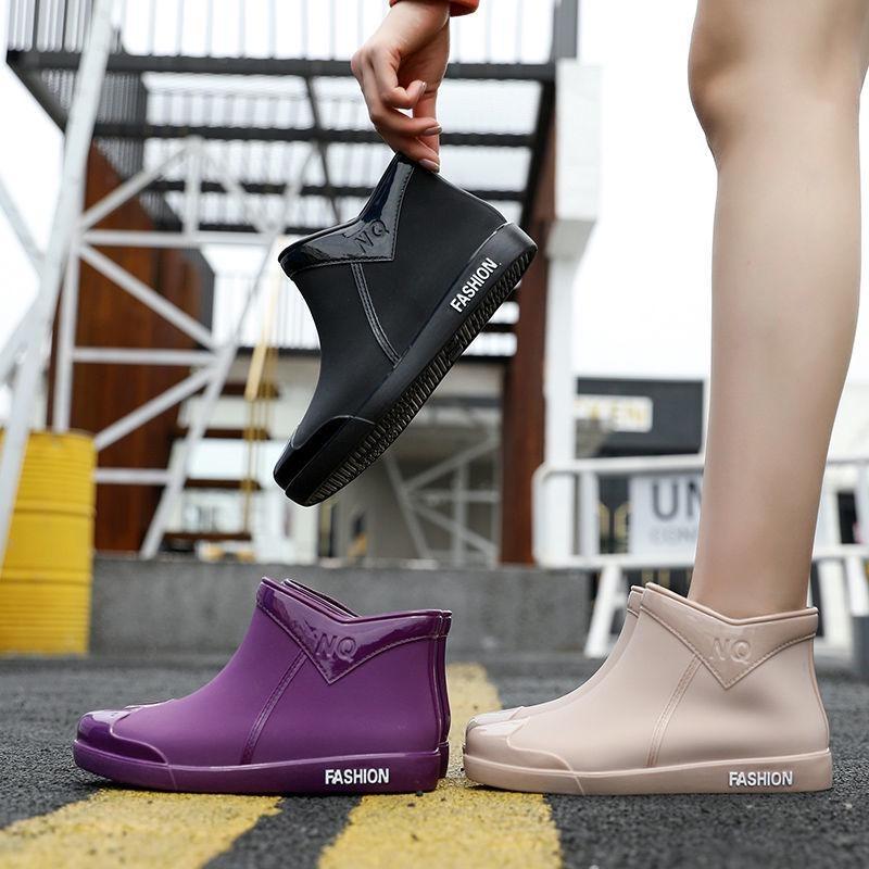 Women's Rain Shoes Fashion Trend Adult Short Tube Waterproof Anti Slip Boots