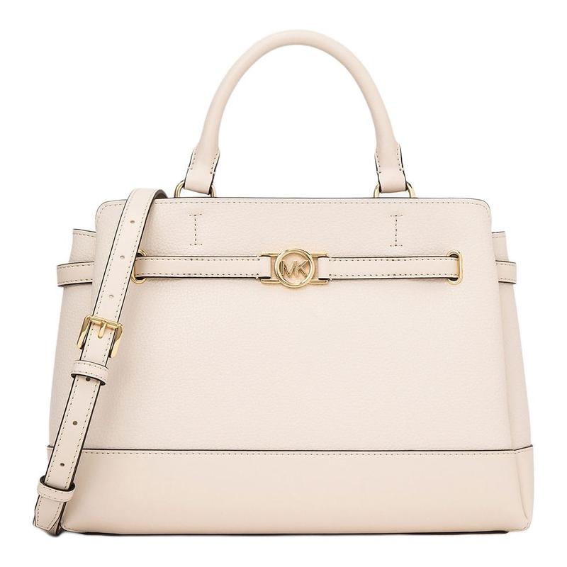 MICHAEL KORS REED Logo Gold Hardware Cowhide Shoulder Crossbody Handbag Large Women s Creamy White золотой