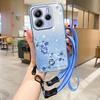 For Xiaomi Redmi Note 14 Pro 4G Case Flower Pattern TPU Gradient Phone Cover with Lanyards