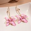 Zinc Zinc Alloy Floral Pendant Earrings Big Flower Stud Earrings Enamel Flower Drop Earrings  Vacation