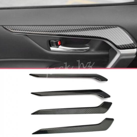 For Toyota RAV4 -2024 Carbon Fiber Interior Door Trims Moulding Accessories