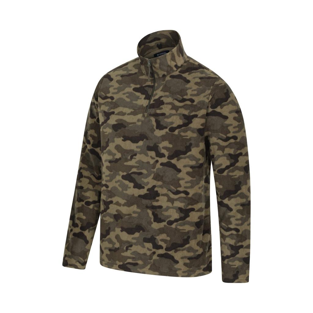 Mountain Warehouse Men's Camber II Camo Half Zip Fleece Top
