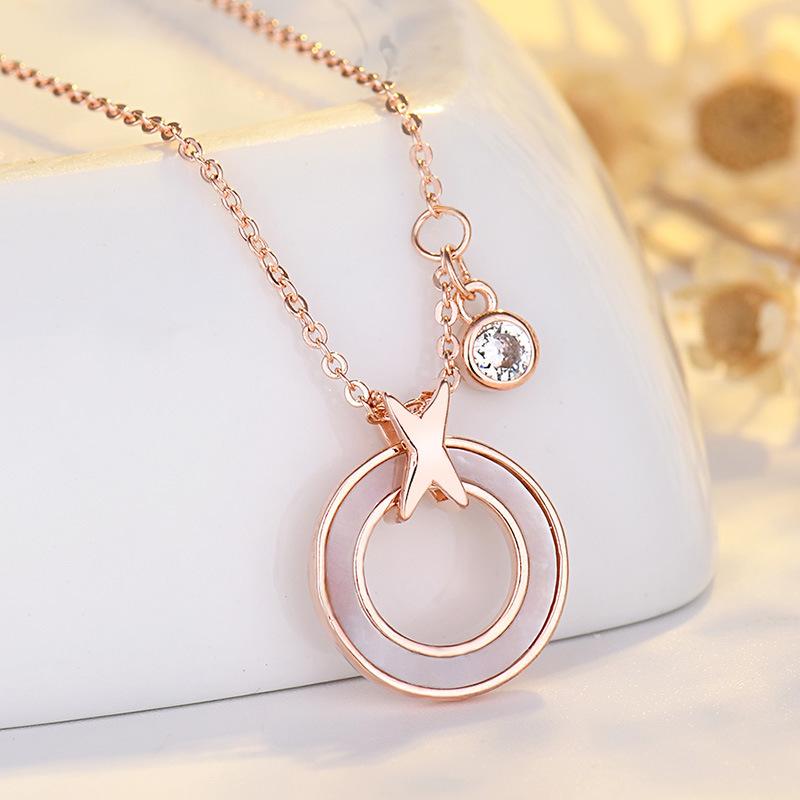 White Fritillary Belly Ring Necklace Women's Clarbone Chain Bow Simple Jewelry