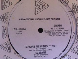 

12inch Record SCREAMS Imagine Me Without You L331008 Infinity Record 1979 US Rock Used