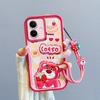 KEYSION Shockproof Case for TECNO Spark Go 2 with Lanyard Soft Silicone Cute 3D Cartoon Doll Phone Back Cover for Tecno Pop 10