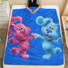 1 Manta de Franela con Estampado de Blue's Clues, Alta Calidad para Todas las Estaciones, Decoración del Hogar, Calidez y Comodidad, Perfecta para Regalos de Navidad