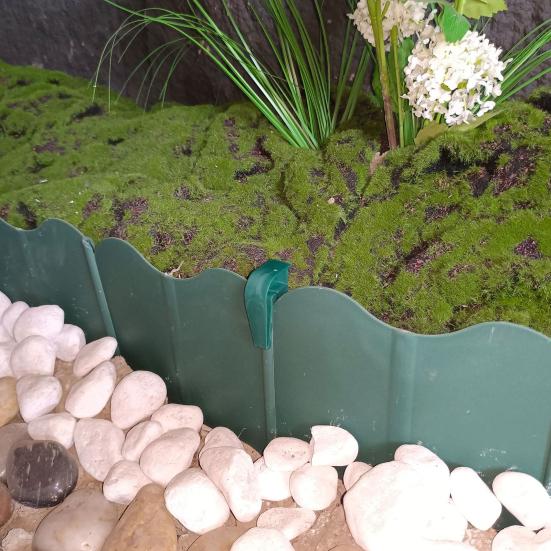 Garden Edging Border No-Dig Design Landscaping Edging Interlocking Plastic Edging Panels with Stakes for Lawn Flower Bed Fence Borders