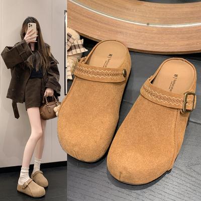 Two Wear Thick-soled Versatile Soft-soled Bag Head Slippers for Women In 2025 New Women's Models, and Half Wear Bobo Shoes, Which Are Not Tiring.