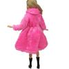 Manteau d'hiver en fourrure longue rose pour poupée Barbie, tenues, vêtements pour poupées 1/6, accessoires de maison de poupée, vêtements de poupée tendance pour poupées 1:6
