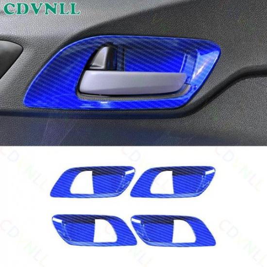 Накладка на панель под ручку двери (чаша) для Honda Fit/Jazz 2014-20, синий карбон