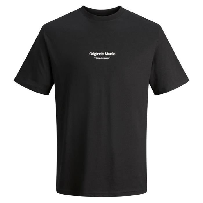 T-shirt homme - JACK &amp; JONES - A-S Jorvesterbro Tee S - Noir - 100% coton - Manches courtes