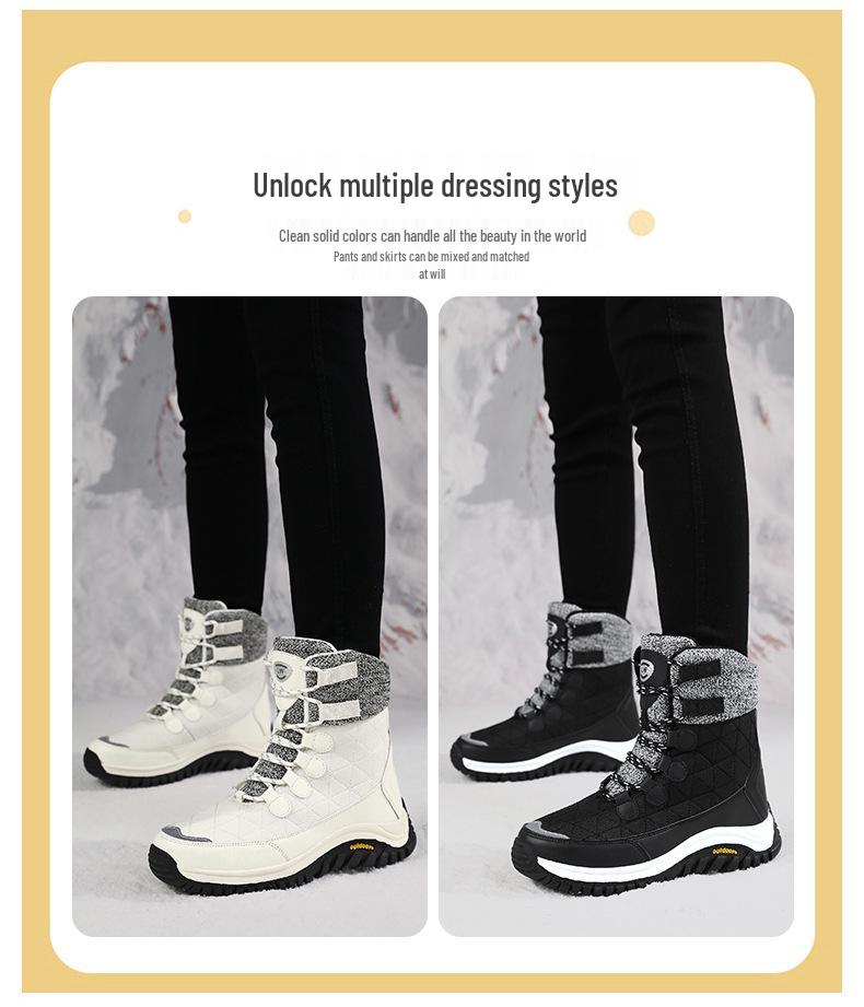 Women's Winter Snowproof Non-slip Martin Boots with Thickened Velvet for Outdoor Travel