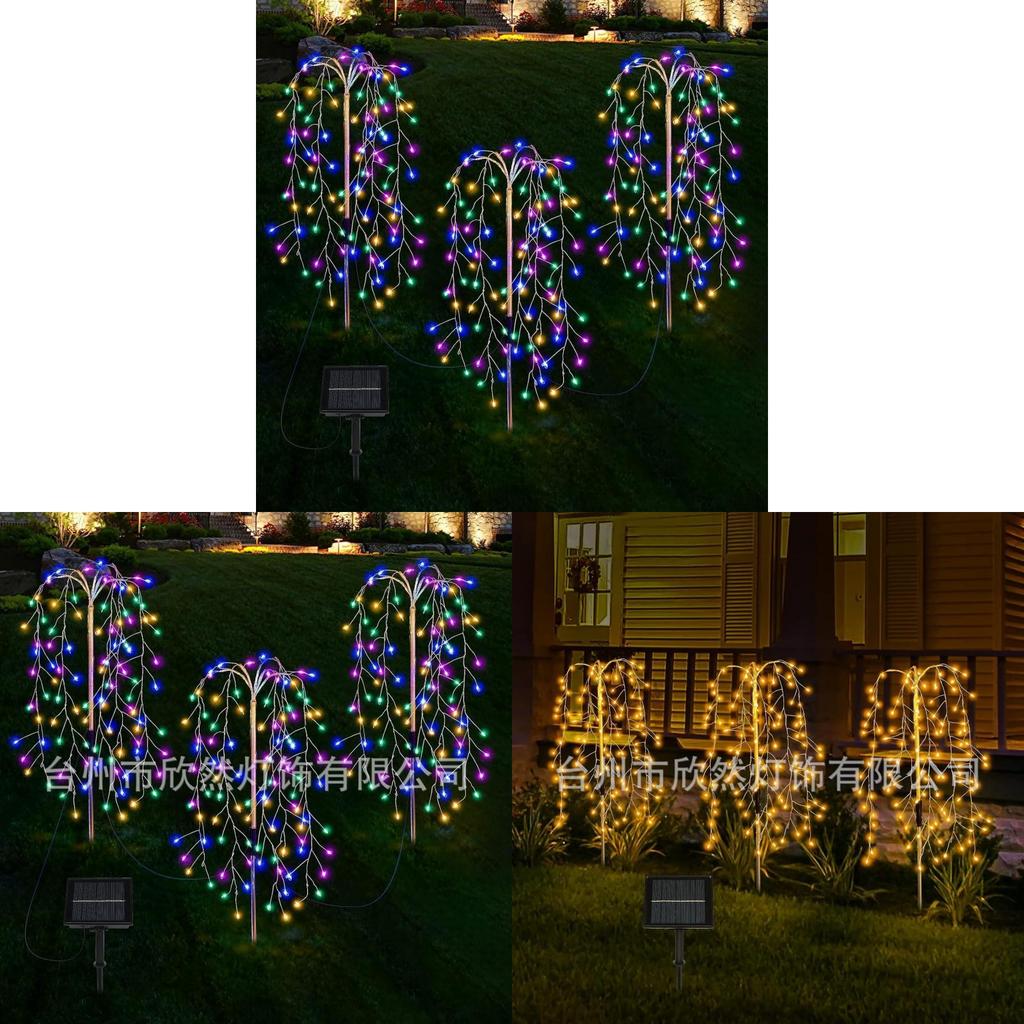 Solar Ground Inset Firework Led Landscape Light Waterproof Yard Decor For Garden