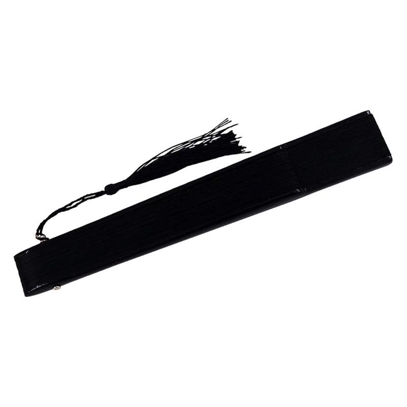 1pc Vintage Handmade Bamboo Folding Fan, Black Traditional Chinese Japanese Style, Lightweight for Wedding Photography Decor