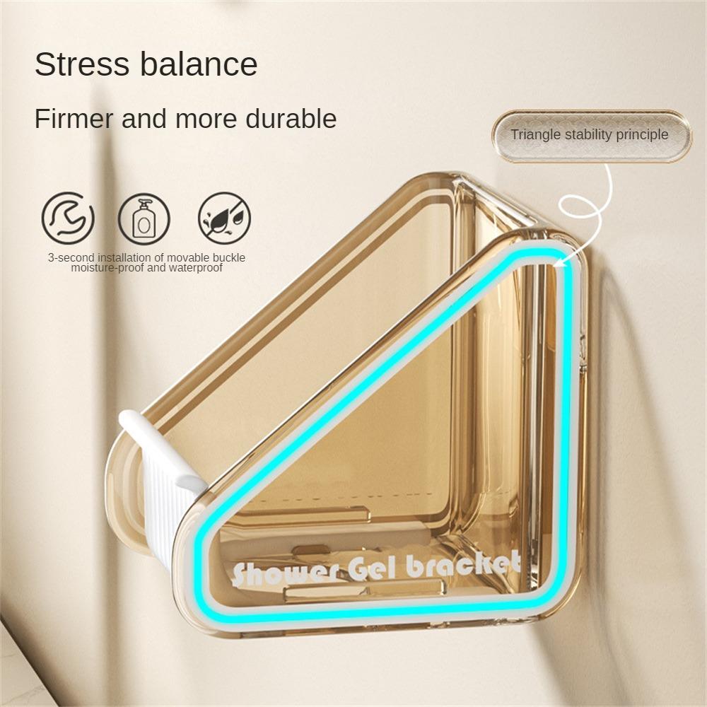 Storage Rack Easy To Press Adjustable Accessories Plastic Grey Bathroom Storage Dishwashing Liquid Hanger Brown Home Storage