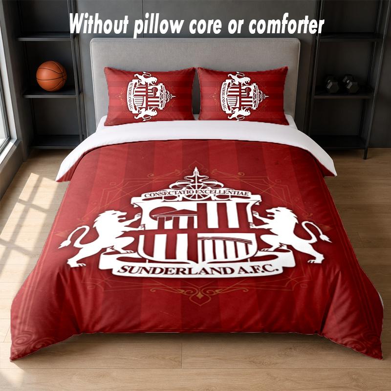 Sunderland Design Bett Bettwäsche Set 1 Bettbezug + 2 Kissenbezüge Weich Atmungsaktiv Haushalt Bettwäsche
