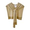 Ladies' Fashion Striped Yarn Fake Collar Imitation Wool Shawl Knitted Outer Decoration Knotted Scarf