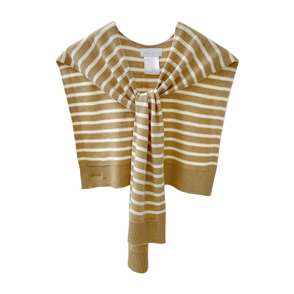 Ladies' Fashion Striped Yarn Fake Collar Imitation Wool Shawl Knitted Outer Decoration Knotted Scarf