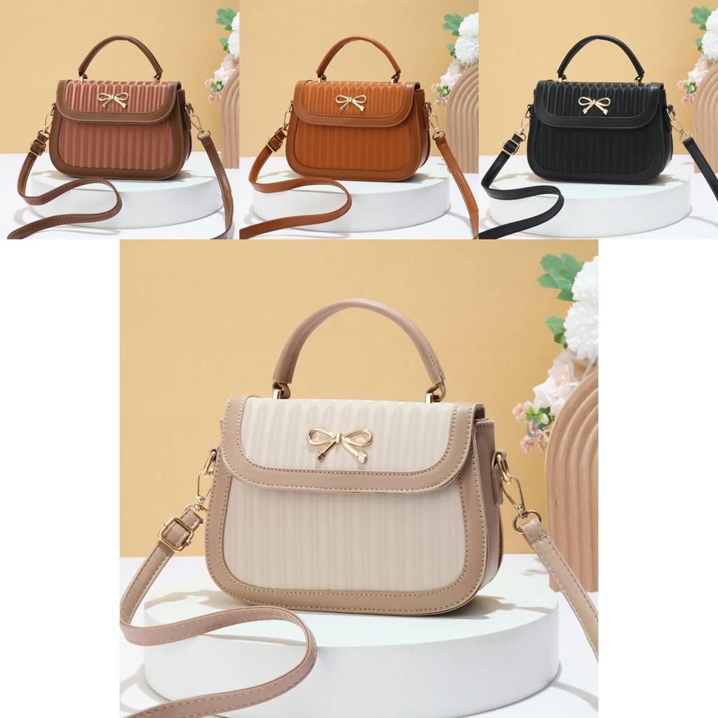 Block Eyecatching Color Shoulder Bag With Ample Space And Trendy Retro European Style