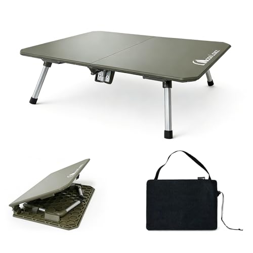 

MOON LENCE Camping Table, Folding Table [Deploys in 1 Second] No Assembly Required, Instant Storage, Lightweight, Compact, 60kg Weight Capacity, ABS R