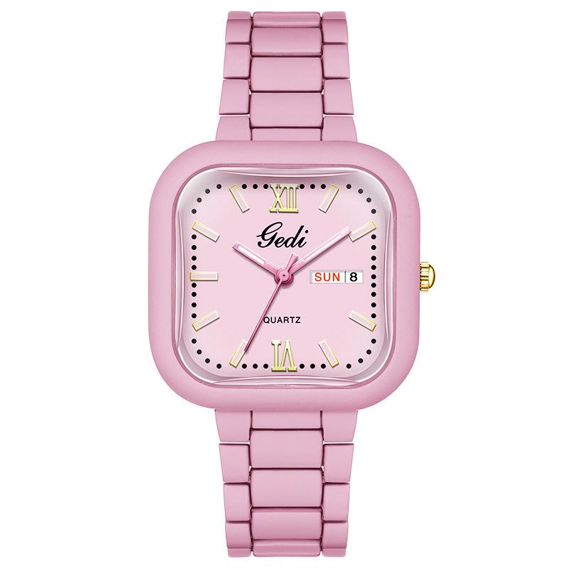 UTHAI Uhren für Damen Leichte Luxusmarke Modetrend Großes Zifferblatt Kalender Wasserdicht Legierungsarmband Quarz Uhr