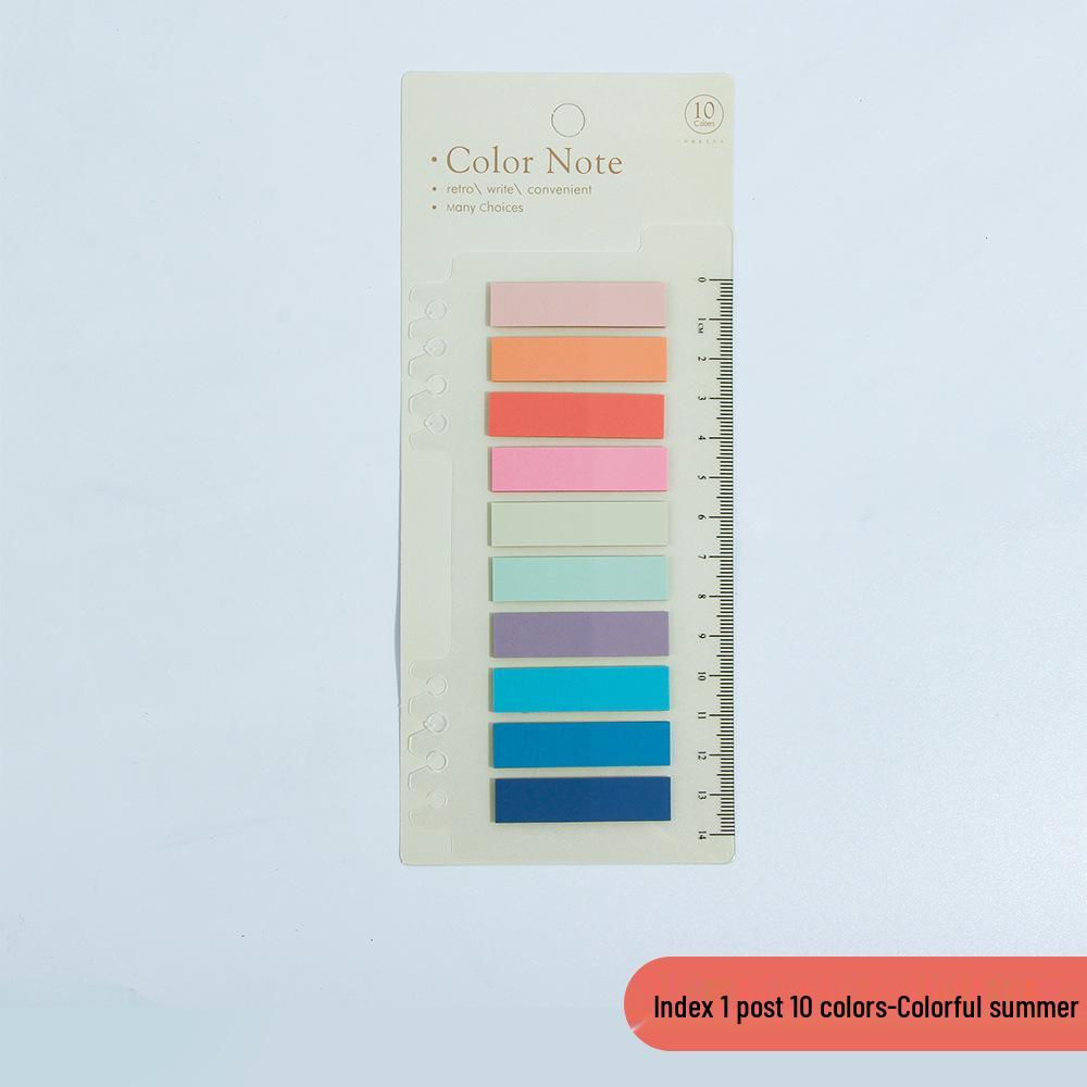 Transparent Morandi Sticky Notes with Ruler & Error Index Stickers - PET Adhesive Card Memo