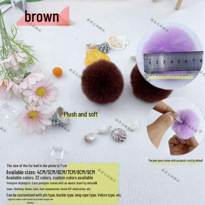 Imitation Rabbit Fur Pom-Poms: 4cm, 6cm, 7cm DIY Plush Balls for Jewelry, Clothing, Hats, Shoes, Bags, and Trims