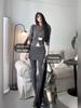 Petite Elegant High-Waisted Grey Wool Blend A-Line Mini Skirt for Women - Slimming Autumn/Winter 2026 Style