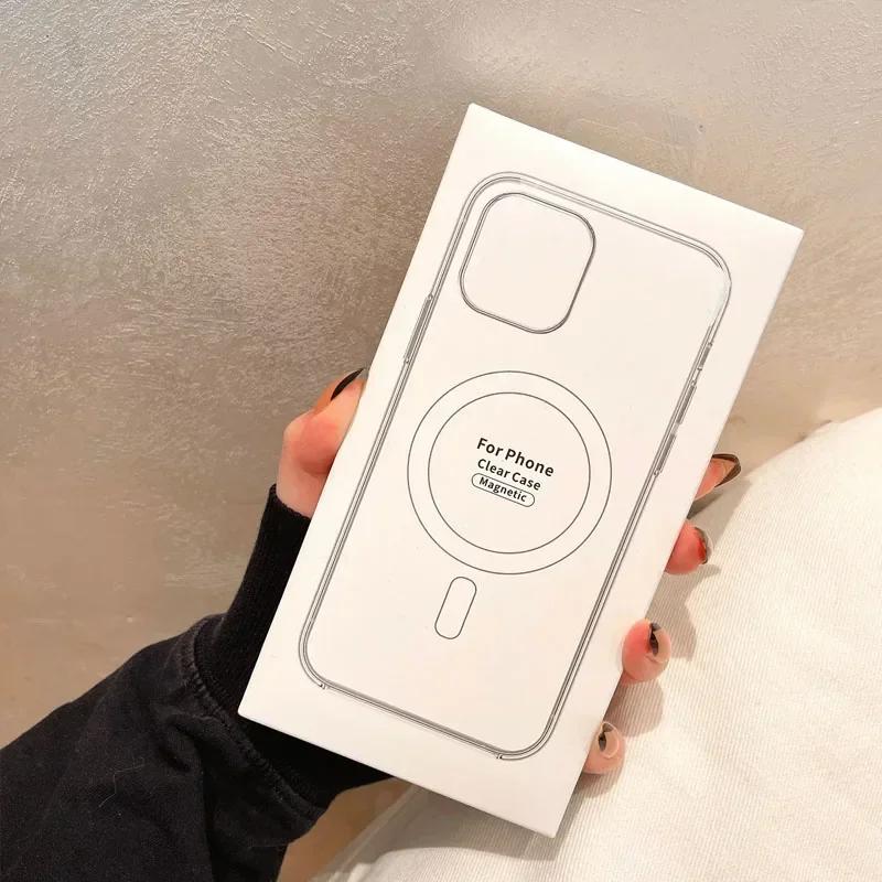 Original Clear For Magsafe Magnetic Wireless Charging Animation Phone Case For iPhone 15 16 13 12 14 11 Pro Max Cover Case