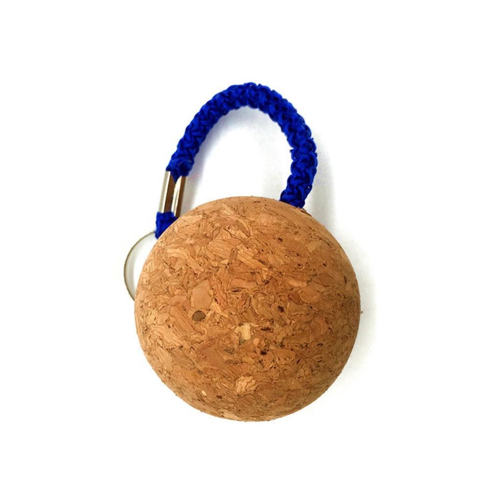Round Floating Cork Keyring Ball Wooden 2pcs Accessories