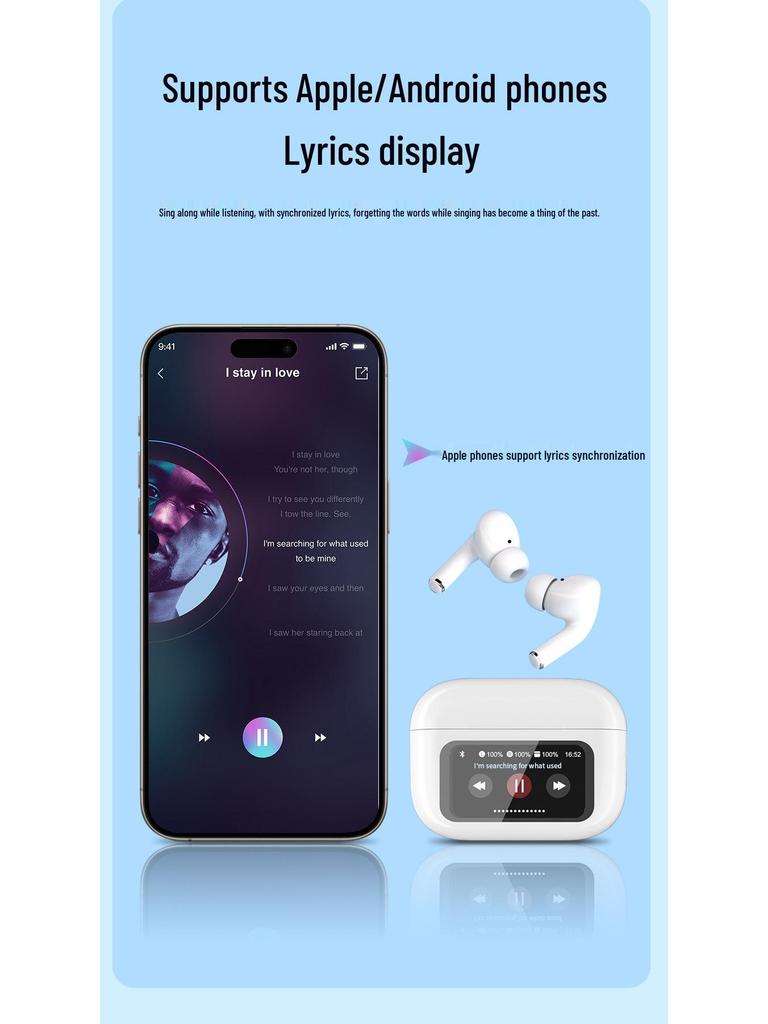 ANC Wireless Headphones with LED Smart Screen and Multifunctional Bluetooth In-Ear Design