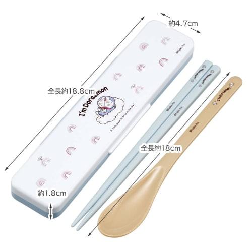 Skater Chopstick Spoon Combination Set 18cm Antibacterial Treated Lunch Box for Adults Comes with Silicone Cushion and Doesn't Make a Sound Made In Ja