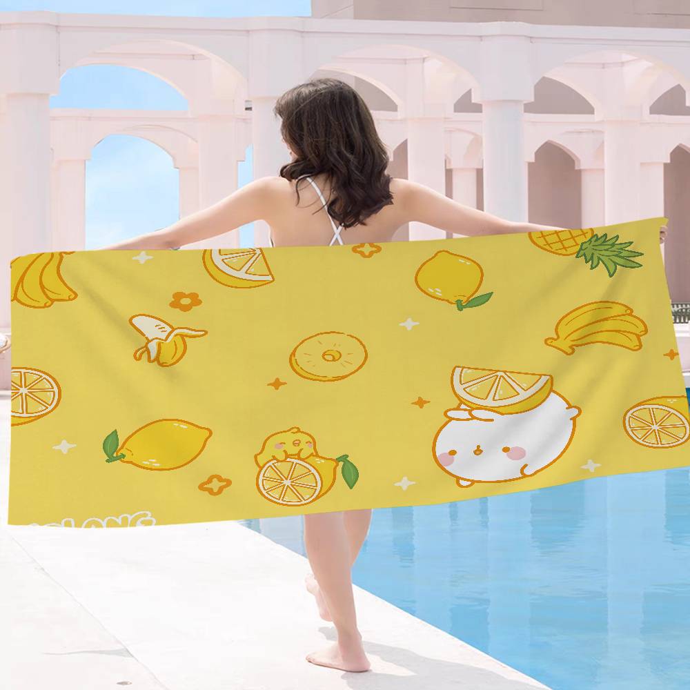 Anime Cute M-Molang Anime Beach Swimming Towel Soft Absorbent Washcloth Children's Gifts for Kids Travel Camping Gym