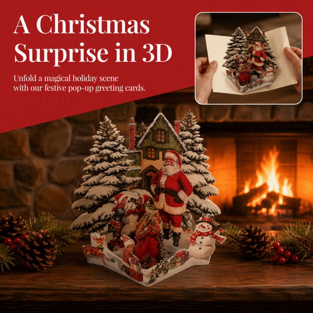Paper Christmas Greeting Card 3D Pop-up Festive Greeting Card  Christmas Supplies
