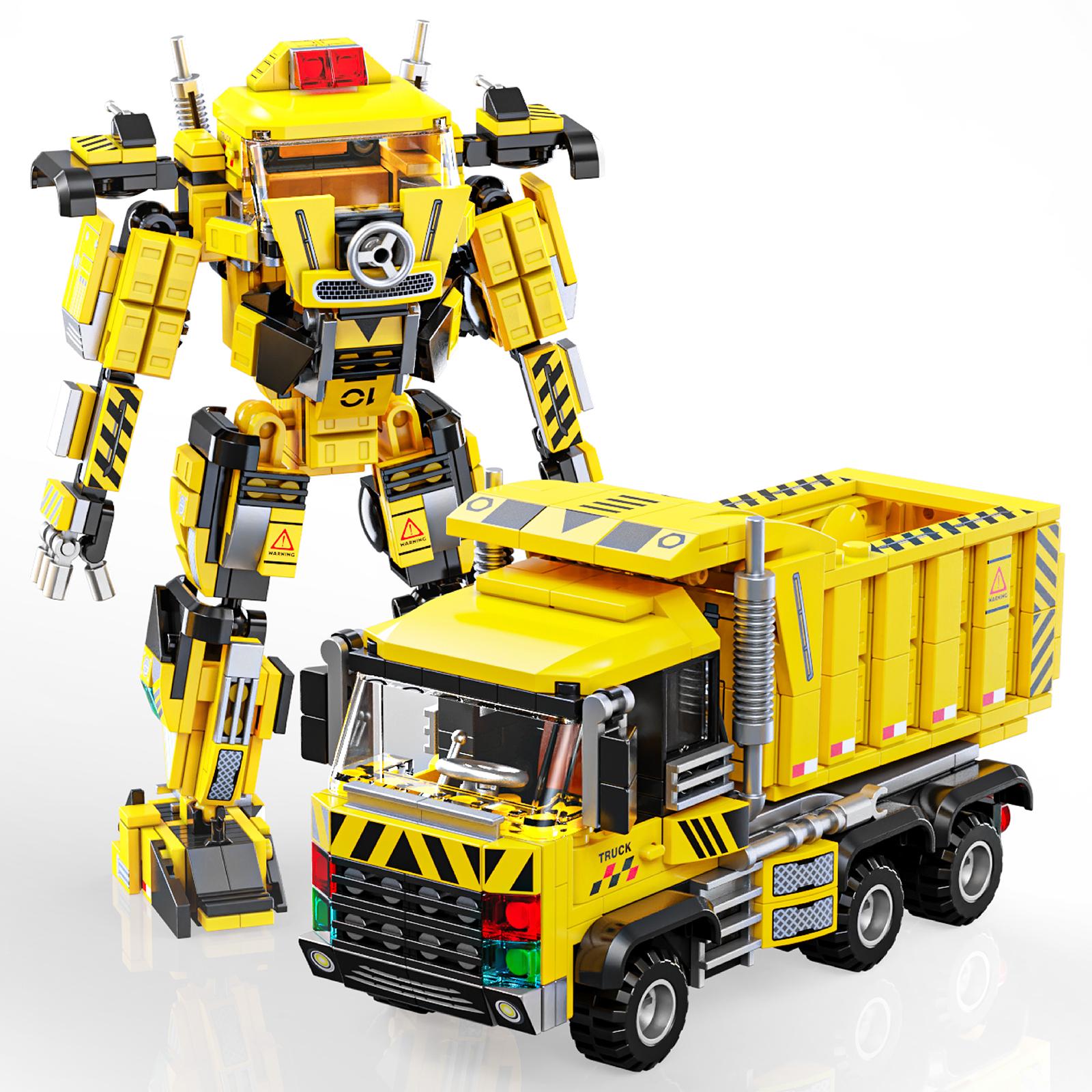 

Non-Toxic 520Pcs 2-In-1 Robot Dump Truck Model Building Blocks Toy Mecha Puzzle Brick Sets Educational Toys Compatible Others Bricks Gifts