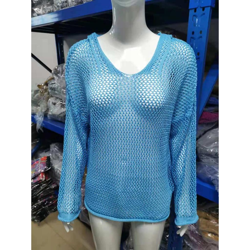 Knitted Jacket, Sun Protective Knitted Sweater, Hooded, Sun Protective Clothing, Loose Sweater