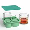 Silicone Cylinder Ice Tray with Lid Portable Popsicle Maker Easy Release Ice