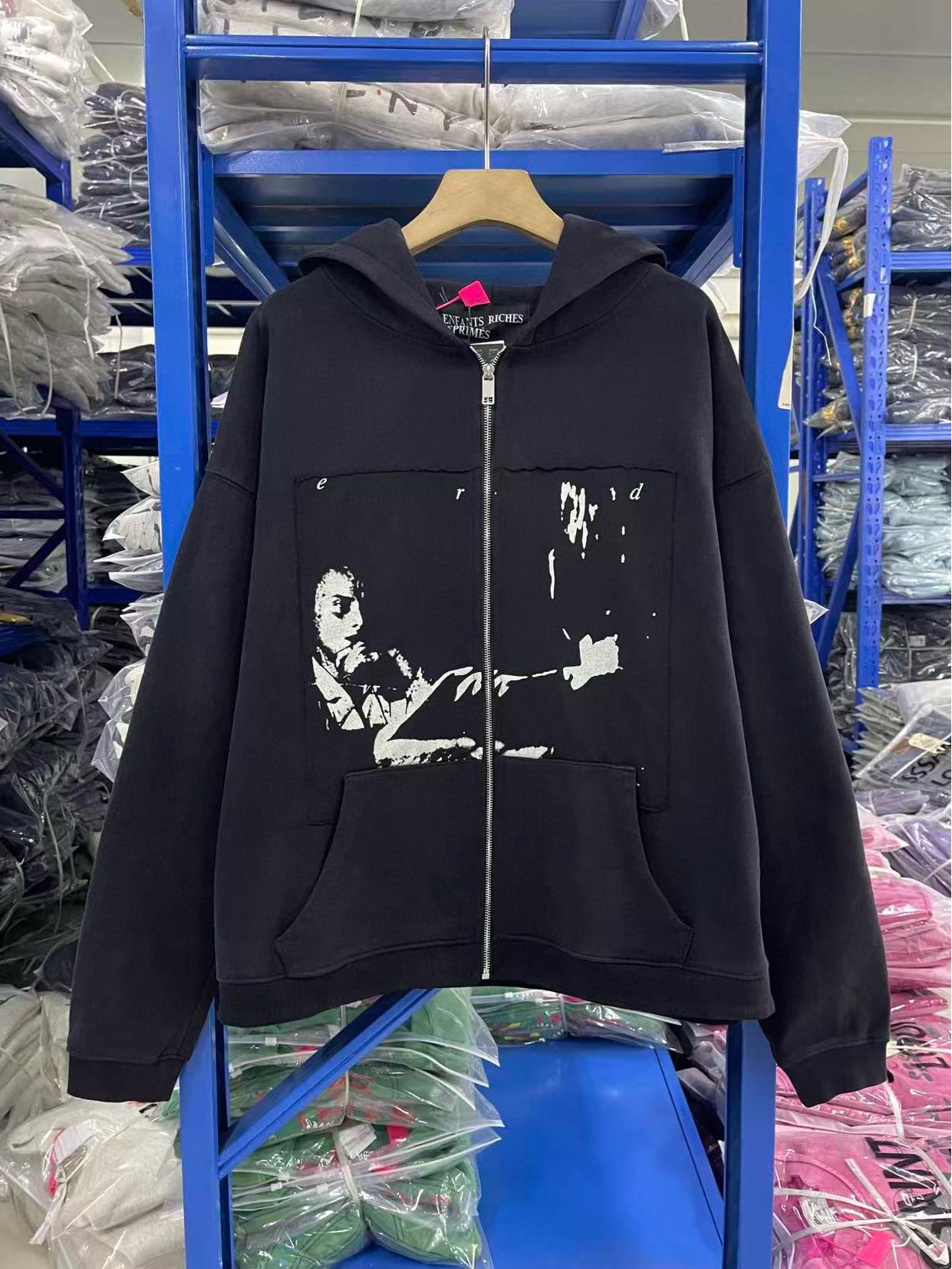 

Rich Kids Vintage Poet Print Hoodie - Washed Trendy Style Large чорний