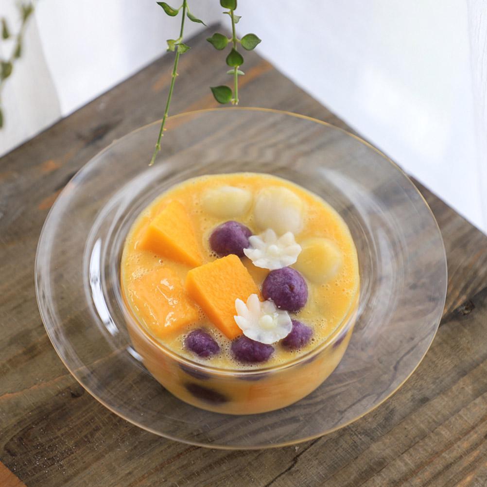 Transparent Straw Hat Shaped Glass Bowl INS Style Ice Cream Dessert Yogurt Fruit Bowls Container Kitchen Tableware