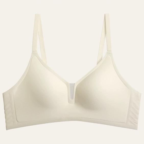 

Бесшовный бюстгальтер пуш-ап, удобные дышащие бюстгальтеры, тонкая чашка, беспроводной бюстгальтер XL покинуть белый