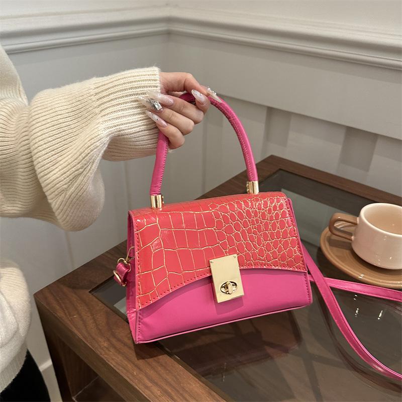 Stone pattern shoulder texture women's bag, simple temperament trend handbag women's fashion shoulder messenger bag